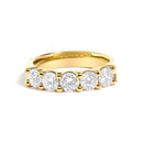 14K White Gold 1 1/2 Cttw Diamond 5 Stone Band Ring-6