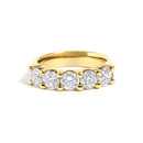 14K White Gold 2.0 Cttw Round Diamond Five Stone Band Ring-6