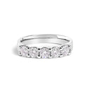 14K White Gold 1.00 Cttw Diamond 5 Stone Band Ring-1