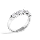 14K White Gold 1.00 Cttw Diamond 5 Stone Band Ring-3