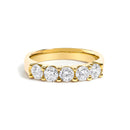 14K White Gold 1.00 Cttw Diamond 5 Stone Band Ring-6