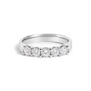 14K White Gold 3/4 Cttw Diamond 5 Stone Band Ring-1
