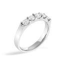 14K White Gold 3/4 Cttw Diamond 5 Stone Band Ring-3