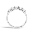 14K White Gold 3/4 Cttw Diamond 5 Stone Band Ring-5