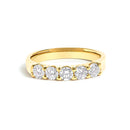 14K White Gold 3/4 Cttw Diamond 5 Stone Band Ring-6