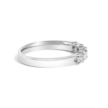 14K White Gold 1/2 Cttw Diamond 5 Stone Band Ring - 0