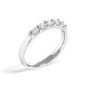 14K White Gold 1/2 Cttw Diamond 5 Stone Band Ring-3