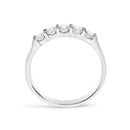 14K White Gold 1/2 Cttw Diamond 5 Stone Band Ring-5