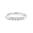 14K White Gold 1/4 Cttw  Diamond 5 Stone Band Ring-1