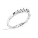 14K White Gold 1/4 Cttw  Diamond 5 Stone Band Ring-3