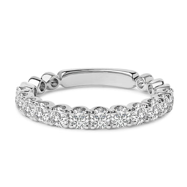 14K White Gold 1.00 Cttw Round Diamond Prong Set Wedding Band
