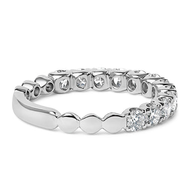 14K White Gold 1.00 Cttw Round Diamond Prong Set Wedding Band - 0