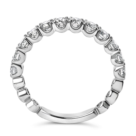 14K White Gold 1.00 Cttw Round Diamond Prong Set Wedding Band