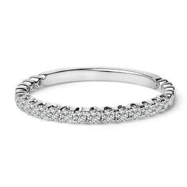 14K White Gold 1/4 Cttw Round Diamond Prong Set Wedding Band