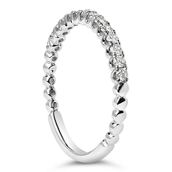 14K White Gold 1/4 Cttw Round Diamond Prong Set Wedding Band