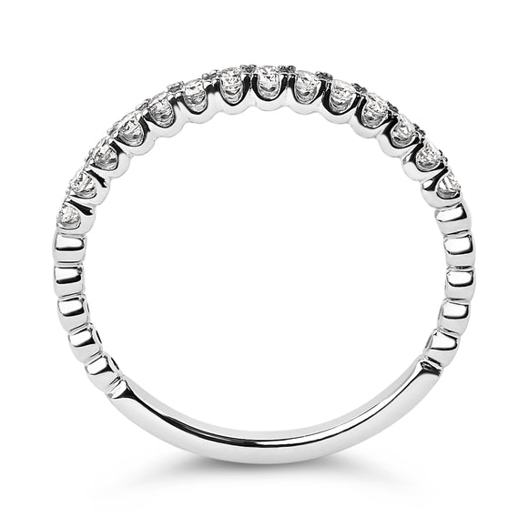 14K White Gold 1/4 Cttw Round Diamond Prong Set Wedding Band