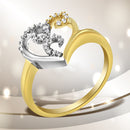 10K Two-Toned Gold Diamond Heart Shape Cluster Ring (1/6 Cttw, H-I Color, I1-I2 Clarity) - Size 6-1