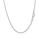 10k White Gold Solid Diamond Cut Rope Chain 1.5mm-3