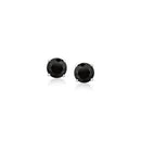 14k White Gold Stud Earrings with Black 5mm Faceted Cubic Zirconia-1