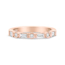 14K Rose Gold 3/8 Cttw Baguette and Round Diamond Bridal Band - (H-I Color, VS1-VS2 Clarity) - Size 6.75-7
