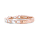 14K Rose Gold 3/8 Cttw Baguette and Round Diamond Bridal Band - (H-I Color, VS1-VS2 Clarity) - Size 6.75-11