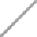 10K White Gold 2.0 Cttw Diamond Square Link Bracelet (J-K Color, I2-I3 Clarity) - Size 7.25"-4