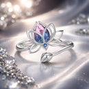 925 Sterling Silver Pavé Setting CZ & Synthetic Tourmaline Ring for Women-1