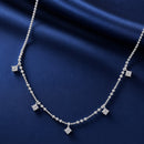 925 Sterling Silver 0.10ct Moissanite Necklace in White Gold, 40+5cm Chain for Women-1