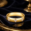 925 Sterling Silver Moissanite Gold Plated Ring for Women, Size 6-2