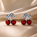 925 Sterling Silver Earrings with CZ & Enamel, 0.9x0.8cm, for Women-1