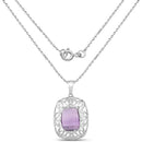 7.30 Carat Genuine Amethyst .925 Sterling Silver Pendant-2