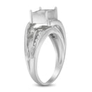 10K White Gold 1/3 Cttw Invisible Set Princess-cut Diamond Cluster Bypass Ring (H-I Color, SI1-SI2 Clarity) - Ring Size 7-5