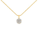 14K Yellow Gold 2.00 Cttw Brilliant Round-Cut Diamond 7 Stone Flower Cluster 18" Pendant Necklace (H-I Color, SI2-I1 Clarity)-1