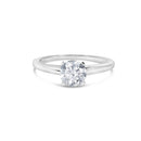 14K White Gold 1.0 Cttw Round Lab Grown Diamond 4 Prong Solitaire Engagement Ring (F-G Color, VS2-SI1 Clarity) - Ring Size 7-1