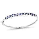 3.08 Carat Genuine Blue Sapphire .925 Sterling Silver Bangle-1