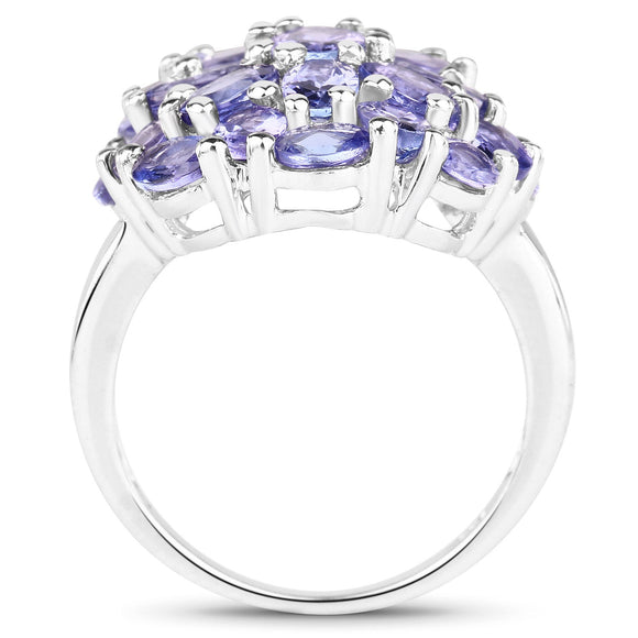 7.08 Carat Genuine Tanzanite .925 Sterling Silver Ring