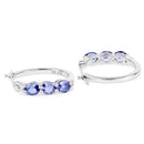 1.99 Carat Genuine Tanzanite and White Diamond .925 Sterling Silver Earrings-5