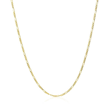 14k Yellow Gold Solid Figaro Chain 1.3mm - 0