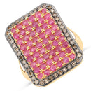 3.14 Carat Genuine Ruby and TTLB Diamond .925 Sterling Silver Ring-1