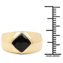 14K Yellow Gold Plated 2.00 Carat Genuine Black Onyx .925 Sterling Silver Ring-4