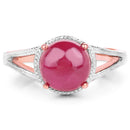 14K Rose Gold Plated 5.05 Carat Glass Filled Ruby .925 Sterling Silver Ring-3