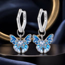925 Sterling Silver Enamel Pavé Setting CZ Earrings for Women-1