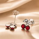 925 Sterling Silver Earrings with CZ & Enamel, 0.9x0.8cm, for Women-2