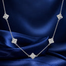 925 Sterling Silver + Moissanite Necklace with Plated White Gold - 40+5cm Length for Women-1