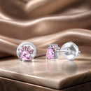 925 Sterling Silver Earrings with Plated Platinum and Pavé Set CZ, 0.4cm for Women-1