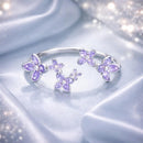 925 Sterling Silver White Gold Plated Ring with Enamel and CZ for Women-2