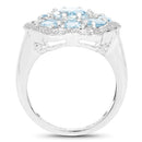6.64 Carat Genuine Blue Topaz .925 Sterling Silver Ring-2