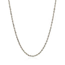 2.0mm 14k White Gold Solid Diamond Cut Rope Chain-2