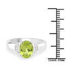 1.76 Carat Genuine Peridot and White Zircon .925 Sterling Silver Ring-3