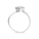 10K White Gold 3/8 Cttw Round-Cut Lab Grown Diamond Cluster Pear Promise Ring (G-H Color, VS2-SI1 Clarity) - Size 7-4